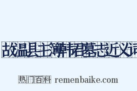 故温县主簿韩君墓志近义词是什么意思的图片